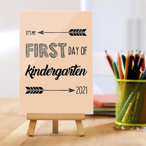 Cadre Photo En Acrylique - Premier Jour De Maternelle - Décoration Étanche Pour Bureau Et Étagère - 1 Pièce (1/5)