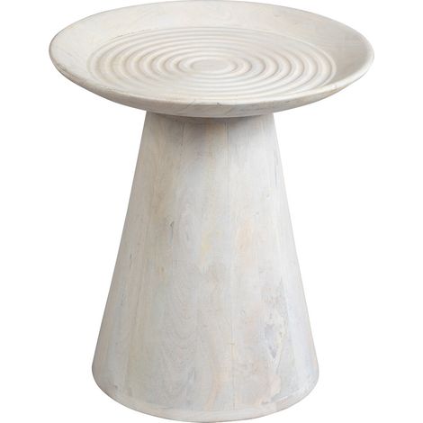 ROWAN - Bout de Canapé H.45cm en Manguier Massif Cérusé Blanc
