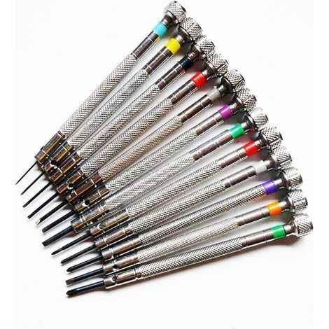 13 pcs/lot Precision Flat Blade Slotted Screwdriver for Glasses, Watches, Jewelry, Cell Phones, Laptops, Repair Tool Set Wt0021 (1/3)