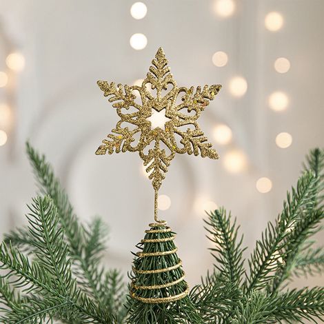 Étoile De Noël - Étoile De Bethléem En Fer Avec Lumières Intégrées - Pour Arbre De 180 À 240 Cm - Or - 1 Pièce (1/5)