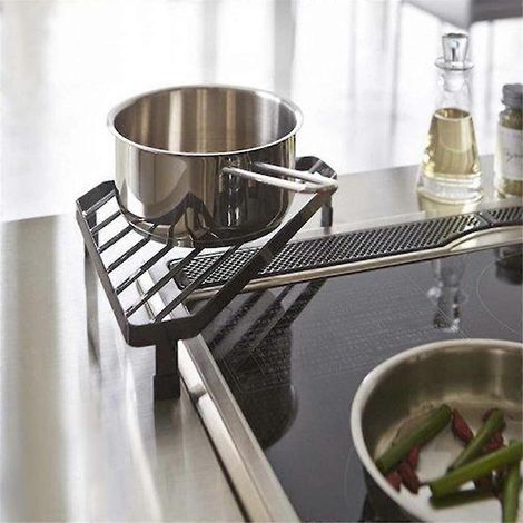 Cadre d'angle pour fournaise, étagère triangulaire en fer forgé noir