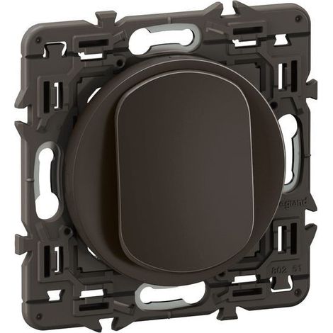 Legrand CE0031 Poussoir inverseur céliane contact no+nf 6a - prémonté noir (1/3)