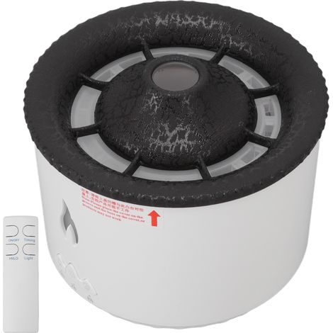 Diffuseur d'arômes à flamme Seajelly, humidificateur à atomisation, anneau de fumée avec télécommande, craquelures noires, flamme bleue bicolore, 100-240 V, prise UE