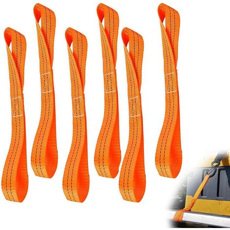 6er-Set Zurrschlaufen 2000kg Hochfest, 438x38mm, Oberflächenschonend