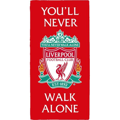 Serviette de toilette Liverpool FC « You'll Never Walk Alone » rouge/blanc/vert, taille unique
