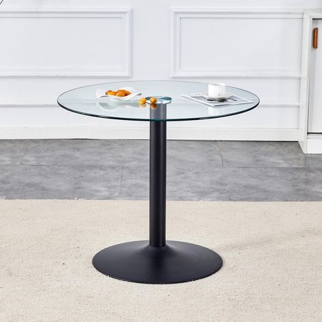 Installation simple: table de balcon en verre moderne, diamètre 85 cm, hauteur 76 cm (1/5)