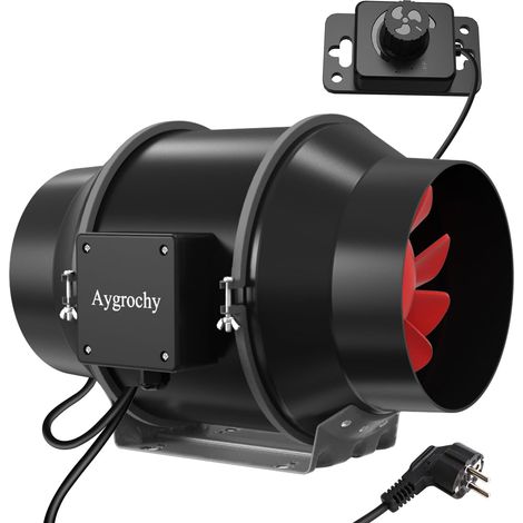 125mm Extracteur d'Air Réglable 416m³/h,Ventilateur d'extraction EC Moteur avec Contrôleur de Vitesse Variable Pour VMC Salle de Bain, Cuisine,Garage,tentes de culture,ventilation. (1/5)