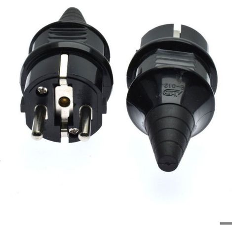2 Pièces Fiche électrique mâle étanche, en cuivre sans oxygène, 16A 250V, pour câble de 1cm, adaptée à un usage extérieur (1/5)