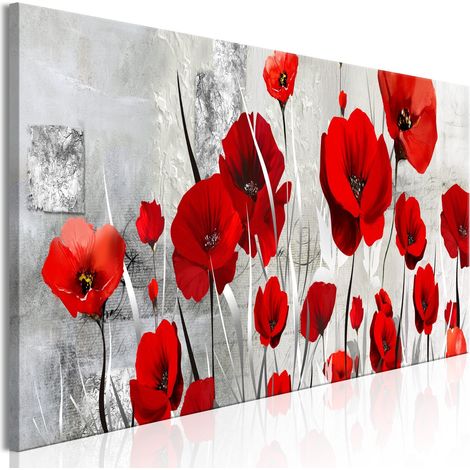 Tableau Coquelicots pour grand-mère (1 partie) Étroit - 150 x 50 cm (1/3)