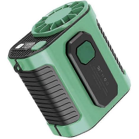 Ventilateur portable vert à porter à la taille pour le refroidissement des salles de travail extérieures à haute température et des chantiers de soudage (1/4)