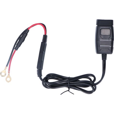 Chargeur de moto QC3.0 double adaptateur secteur étanche USB avec voltmètre et interrupteur. (1/5)