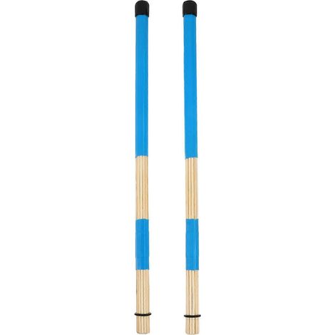 Accessoires pour batteurs Baguettes de batterie Jazz en caoutchouc doux Embout en bois Baguettes de batterie en bambou-38x1.5x1.5cm-Blue