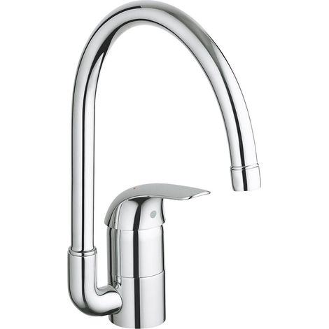 Grohe Euroeco Kitchen Mixer Tap Single Lever Chrome Swivel Spout 32752000