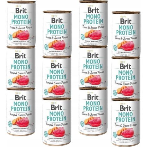BRIT Mono Protein Atún con boniato - Alimento húmedo para perros - 12 x 400 g (1/2)