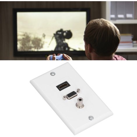 Panneau de prises audio/vidéo sans soudure avec connecteur F 3,5 mm, panneau de prises murales à connexion directe, panneau de prises pour ordinateur (1/5)