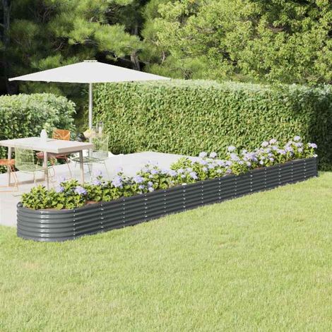 vidaXL Jardinera arriate acero galvanizado antracita 620x80x36 cm (1/5)