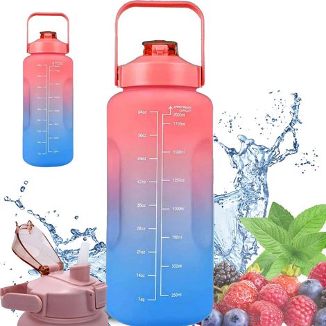 Botella Motivacional Extralink, Bidón de Agua, 2000ml, Rojo-azul, But-994 (1/3)