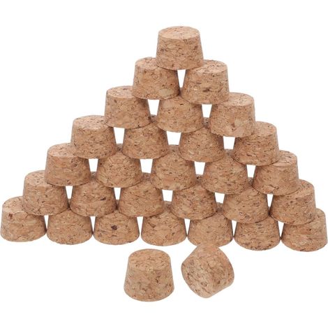 30 bouchons liège bois, coniques, pour bouteilles et bocaux (1/5)