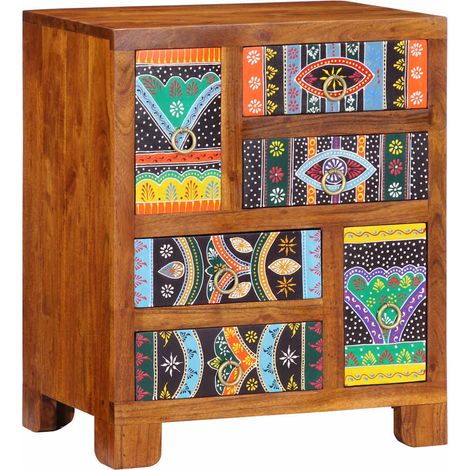 Maison Exclusive - Credenza Multicolore 50x35x60 in Legno Massello di Acacia (1/5)