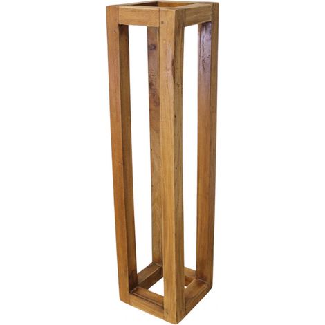 Fioriera media in legno riciclato fissa 18x18xH75 cm Cecilin