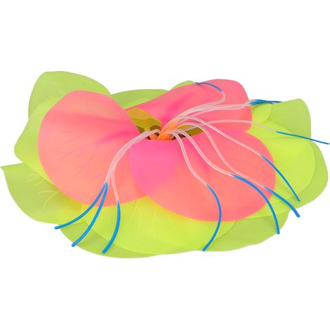 Décoration d'aquarium en silicone, plantes lotus phosphorescentes jaunes (1/5)