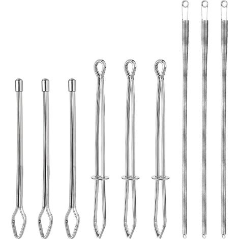 9-teiliges Nadeleinfädler-Set, flexible Schnur, Metallpinzette, praktisches Nähwerkzeug, Gummibandeinfädler für DIY-Bänder, Strickzubehör, für den Heimgebrauch, Hilfsnadel (1/5)