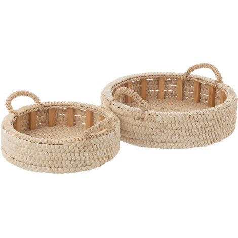 Lot de 2 Plateaux en Maïs "Edmund" 48cm Naturel (1/4)