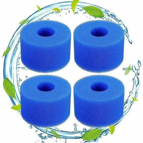 4 filtres de piscine en mousse filtre pour type S1 - Filtre en Mousse pour Spa, Piscine - Réutilisables et lavables - Éponge de filtration de type S1 (1/4)
