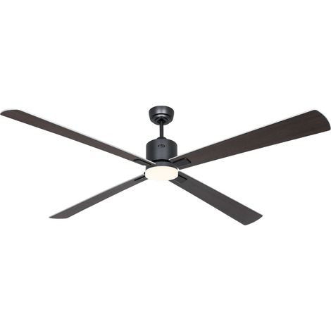 Ventilateur de plafond ECO NEO III 180, Gris basalte - Wengé/Argent, Wi-Fi avec éclairage (1/2)