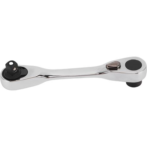 [JAMAIS UTILISÉ]Mini clé à cliquet 1/4 po, double tête combinée, entraînement par douille à 72 dents, tournevis à engrenages, rotateur d'embouts, accessoire pratique, outil argenté (1/5)