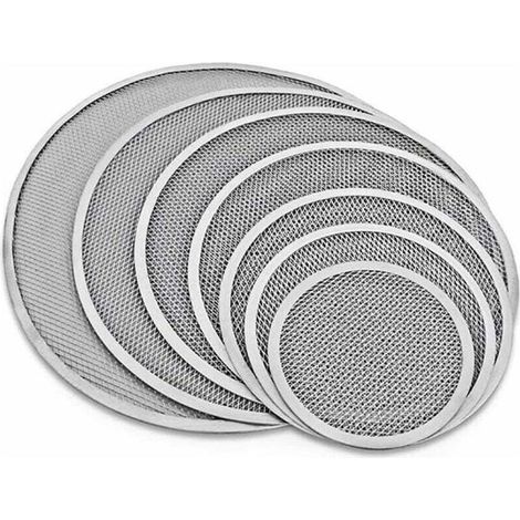 10-Zoll-Pizzaofen-Backblech aus antihaftbeschichtetem Aluminiumgitter mit Lchern und nahtlosem Rand (1/5)
