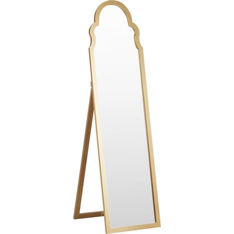 Espejo de pie dorado 40 x 150 cm MDF soporte marco decorativo moderno Chatillon