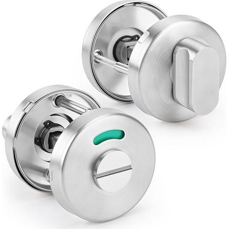 304 Stainless Steel Rotary Door Lock Sets, Locking Indicator for Bathrooms, Toilets and Restrooms (1/5)