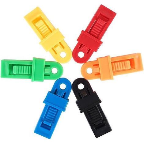Jeu de 10 Pince pour bache,Clips/Attache /tendeur Elastique de bache,poignée de Verrouillage Robuste et réglable pour bâche et Toile d'ombrage(10pc) (1/4)