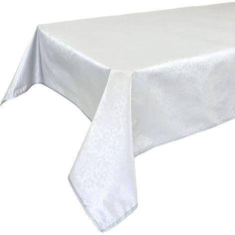 Nappe plastifiée rectangulaire et carrée anti-taches, en PVC avec bordure en différentes motifs et tailles pour décoration de maison, jardin, fête d'anniversaire, style shabby (1/5)