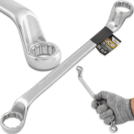 JCB Ringschlüssel, zweiseitig, 75°-Winkel, 30 x 32 mm, Cr-V, 12-kant