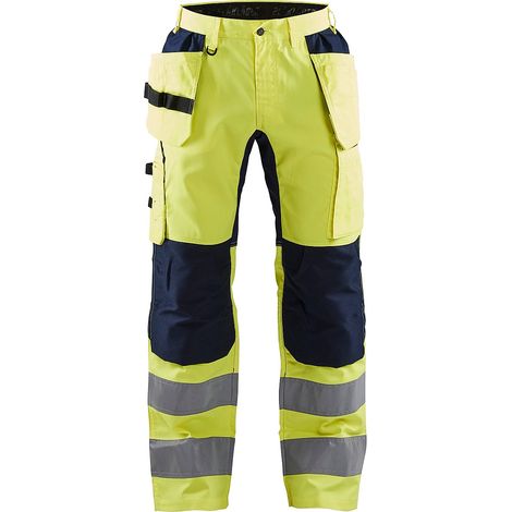 Pantalon de travail haute visibilité stretch artisan 1552 - Jaune fluo/Marine XS - FR(38) - SE(C44) - Courtes