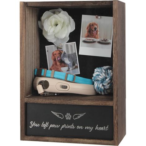 Boîte commémorative pour animal domestique Cadre cadeau Urne pour cendres Boîte de présentation pour chiens et chats (1/5)