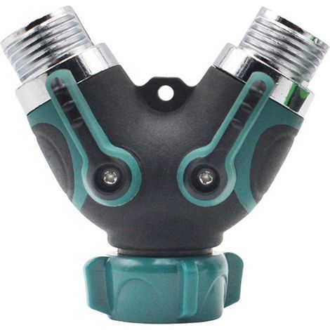 Séparateur De Tuyau - Robinet De Jardin À 2 Sorties - Pour Arrosage Extérieur Et Raccordement Multiples - 1 Pièce (1/5)