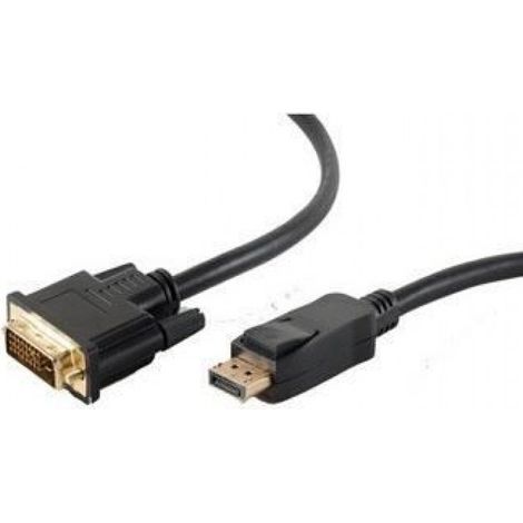Cable Displayport - DVI-D - 7,5 M - 20 Pins Displayport Versus 24 Pins DVI-D - Cuivre Étainé - Blindage Aluminium Et Tresse - Noir - 1 Pièce