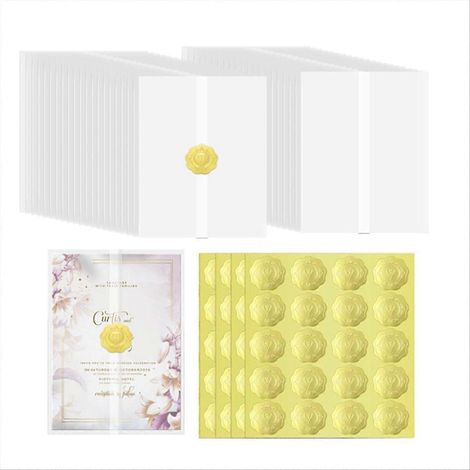 Ensemble de pochettes pour invitations de mariage comprenant 100 enveloppes en vélin pré-pliées (1/5)