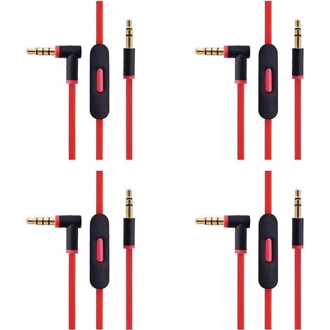4X Rechange Câble Audio pour Beats par Dr Dre Casque avec dans Line Micro pour Studio/executive/mixr/solo/sans Fil/pro (1/5)