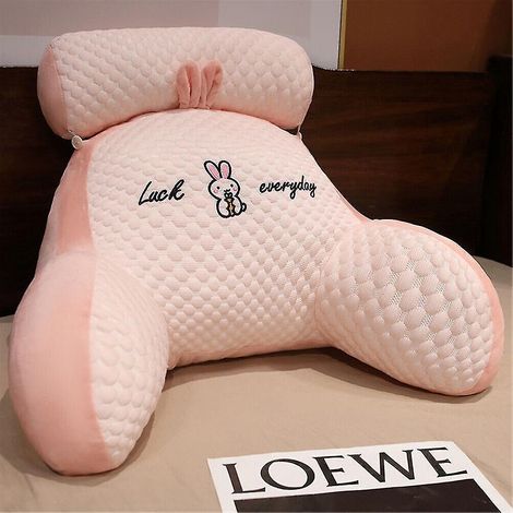 Coussin de lecture pour lit, soutien lombaire et dorsal, coussin d'accoudoirs, coussin de siège/de relaxation - Rose (1/5)