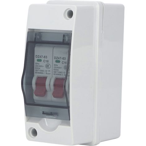 Disjoncteur miniature DZ47-63 2P type C 230/400V, protection fuite étanche, poignée rouge, interrupteur automatique modulaire 63A (1/5)
