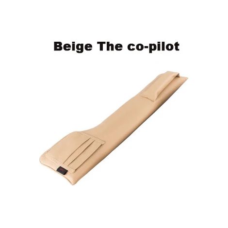 (1 pièce beige polaire) Poches de rangement en cuir PU pour siège auto, organisateur de voiture, coussinet anti-fuites, rembourrage doux pour fente de siège (1/5)