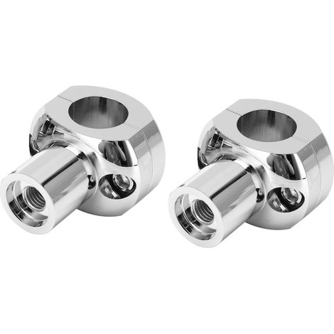 Rehausseur de guidon de moto 25 mm CNC universel, collier de serrage pour guidon de moto à tête ronde avec bande, rehausseur de guidon (Placage d'argent) (1/5)