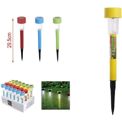 TRADE SHOP - Set 12 Pz Lampada Solare Led 29,5 Cm A Picchetto Luci Giardino Colorate 2002982 - (1/3)
