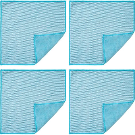 Set di 4 strofinacci da cucina in microfibra lavabili e ultra assorbenti, 30,5 x 30,5 cm, turchese.