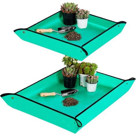 KLVGTIFS PU - Tapis de plantation pour plantes d'intérieur, 2 tailles (50 x 50 cm + 75 x 100 cm) - Extra épais, durable et imperméable - Tapis de rempotage pour plantes grasses