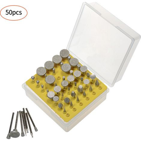 Packung mit 50 diamantbeschichteten Fräsern mit 3,2-mm-Schaft für Winkelschleifer, Rotationswerkzeuge, Metallgravur- und Polierzubehör